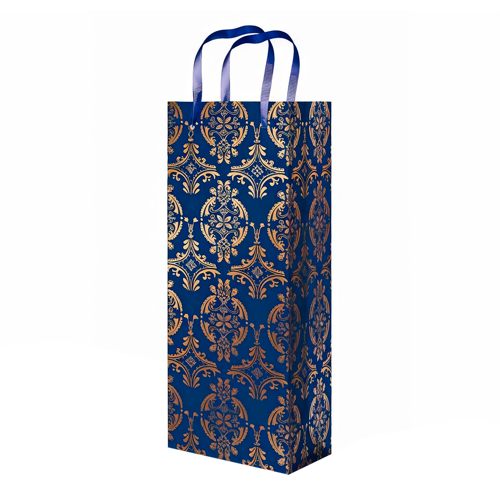 Пакет подарочный для бутылок 470/474 mix ВP_НГ 12*36*8 см, в ассортименте