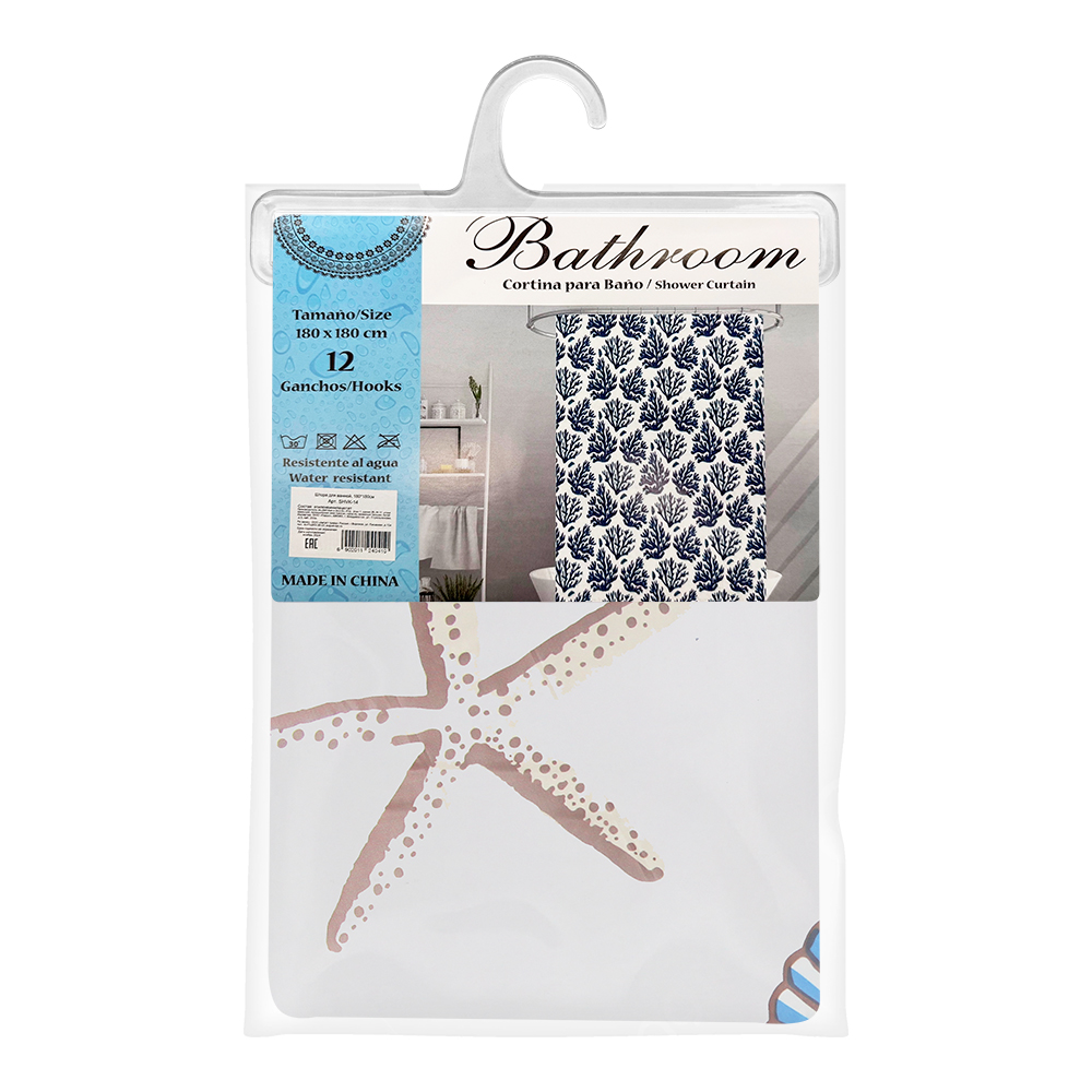 картинка Штора для ванной комнаты SHVK-14 180*180 см, морская 
