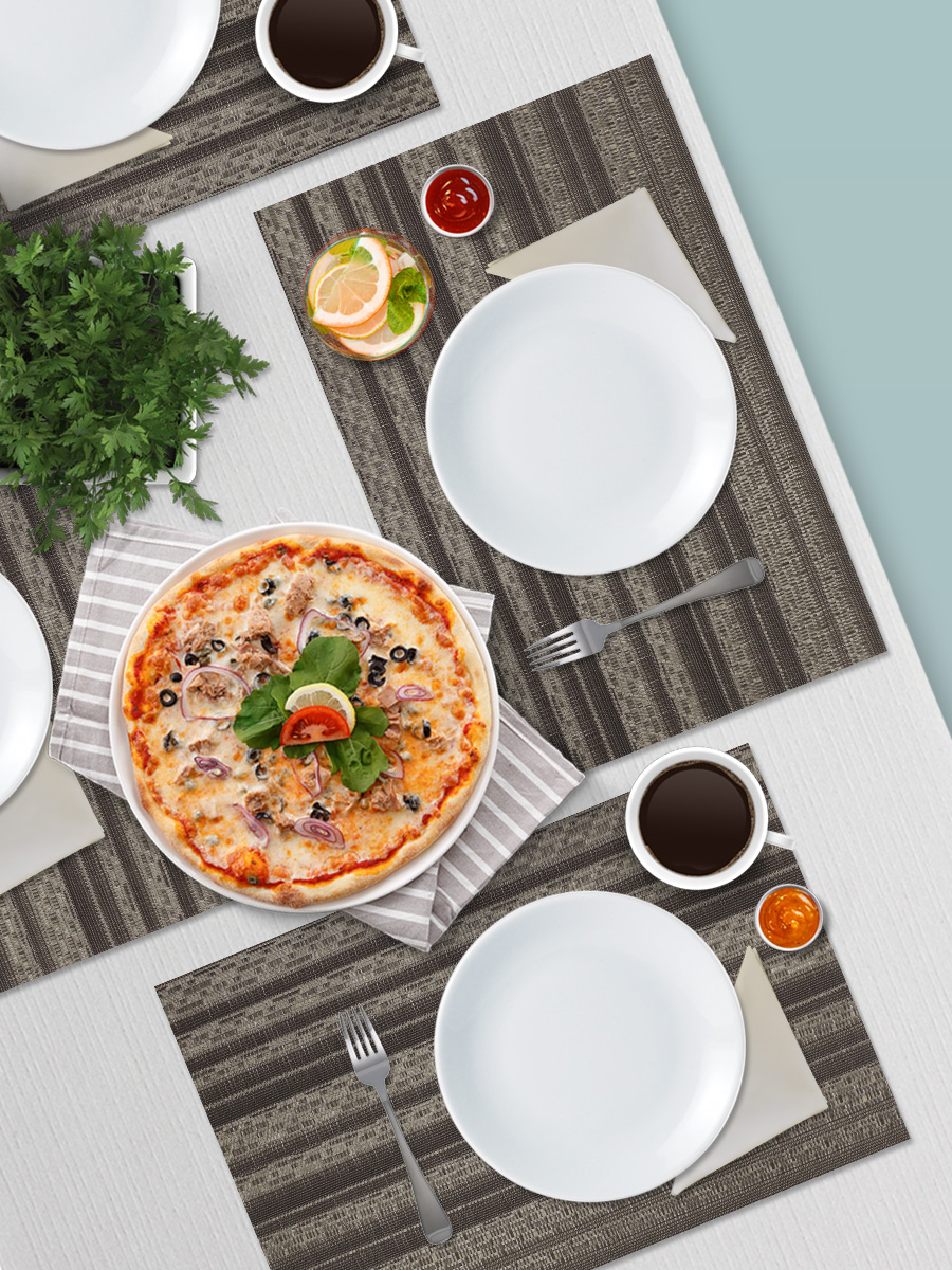 Термосалфетка кухонная (плейсмат) TSPP-02 Полосы 30*45 см, темно серый, 1 шт