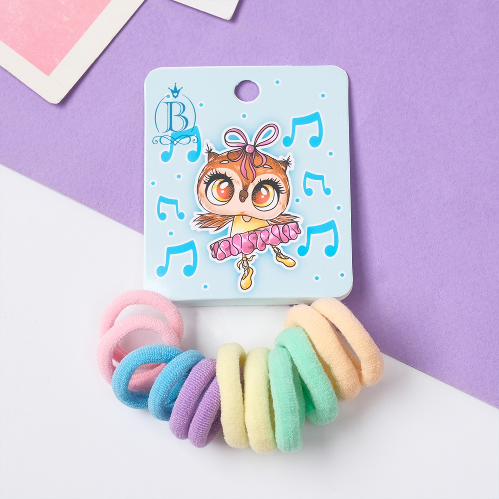 картинка Резинка для волос Выбражулька 10318276 Венди, шапочка с помпоном, 2,5 см, розовый, 12 шт 