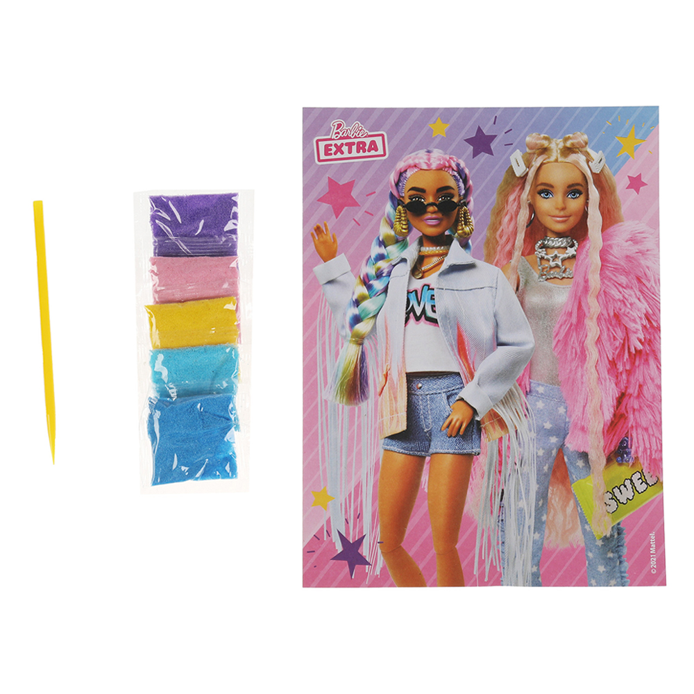 картинка Аппликация MultiArt SANDART-BRB-EXTRA1 Барби, из песка, 17*23 см 