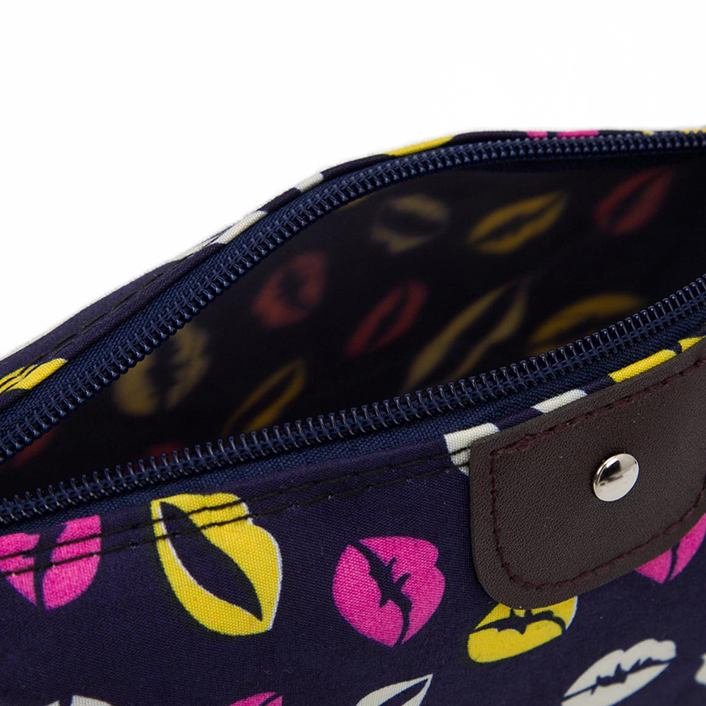 картинка Косметичка 2317508 на молнии, средний размер, с принтом 20*7*12 см, текстиль, синий 