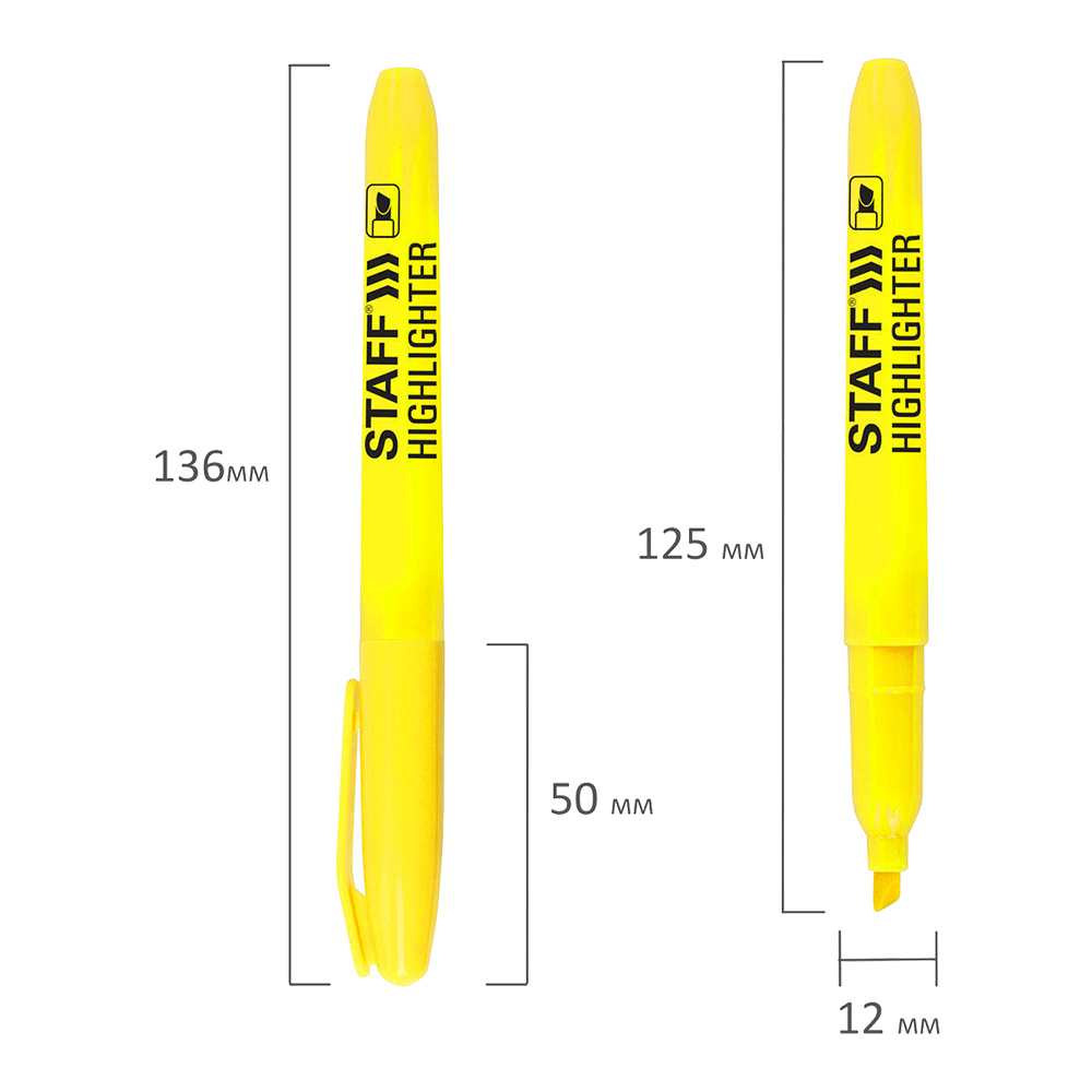 Текстовыделитель Staff 151238 Manager HL-238 линия 1-3 мм, желтый