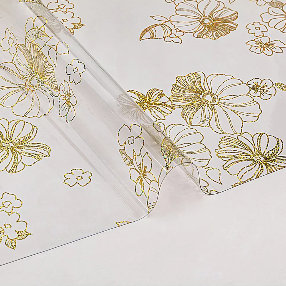 картинка Клеенка термо 511653 Crystal 4105-2, прозрачная с рисунком 0,6м*20м 0,6 мм 