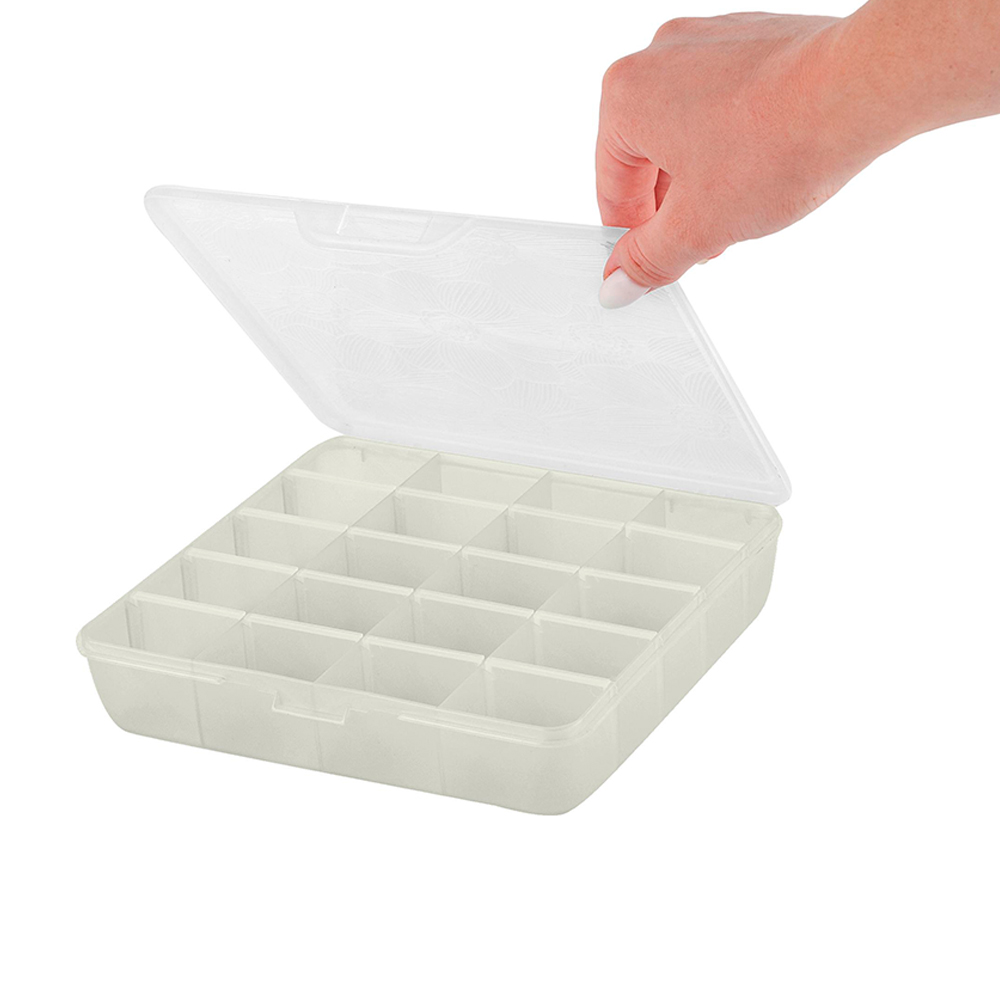 Органайзер KL401610005 Keeplex Fiori с разделителями L 20*20*4,5 см, пластик, бежевый топаз