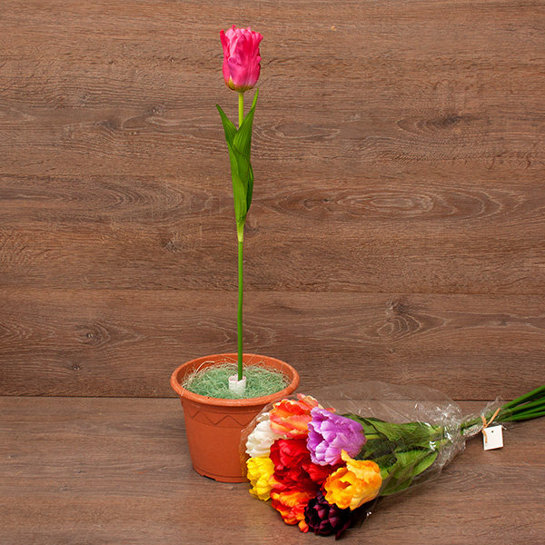 Цветы искусственные F49-81 Тюльпан махровый, одиночный, в ассортименте, 60 см
