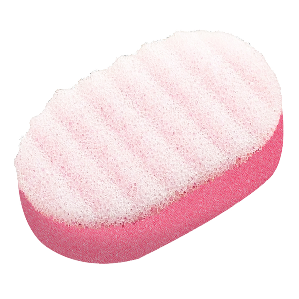 картинка Губка для тела Ладушки ГЛМ-03 с массажным слоем овальная, розовый 