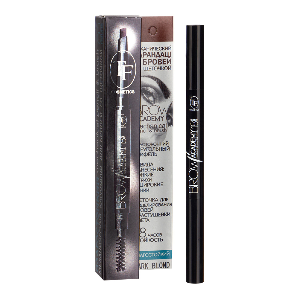 картинка Карандаш для бровей Triumf Brow Academy механический с щеточкой влагостойкий, темный блонд, тон 304 