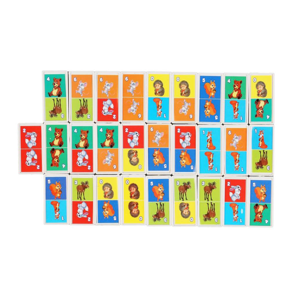 картинка Игра Умные игры 2151 Домино, Лесные животные 3 в 1 
