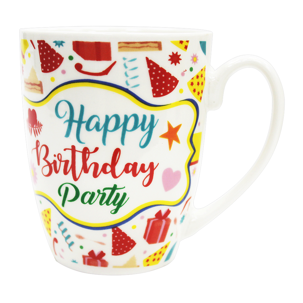 Кружка KKR-97 4 дизайна, Happy Birthday, керамика, 360 мл