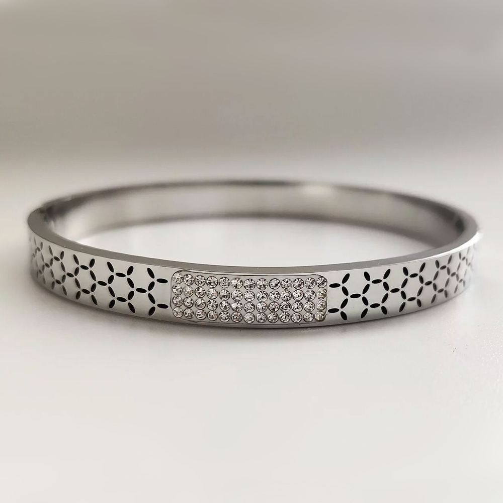 Бижутерия Браслет, вставка: цирконы сталь 6 см