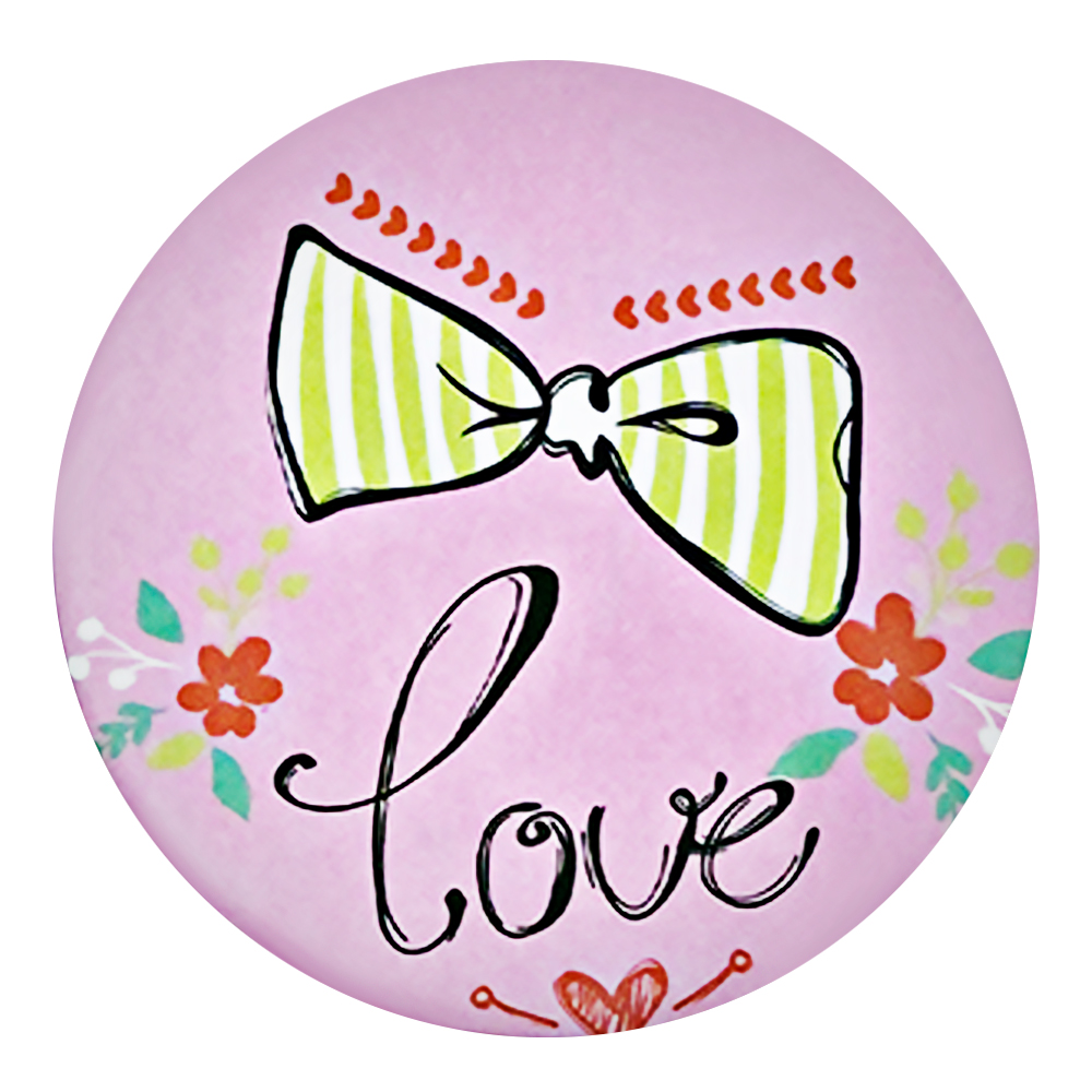 картинка Зеркало 3801 карманное,круглое, love-бантики, 6,5 см 