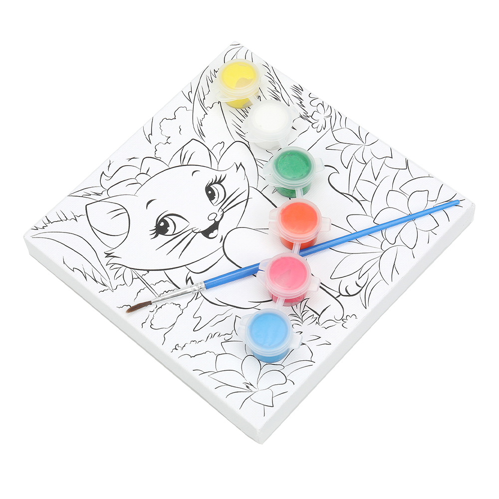 картинка Набор для творчества MultiArt CANV15X15-122862 холст для росписи, по номерам, Кошечка Мари, 15*15 см 