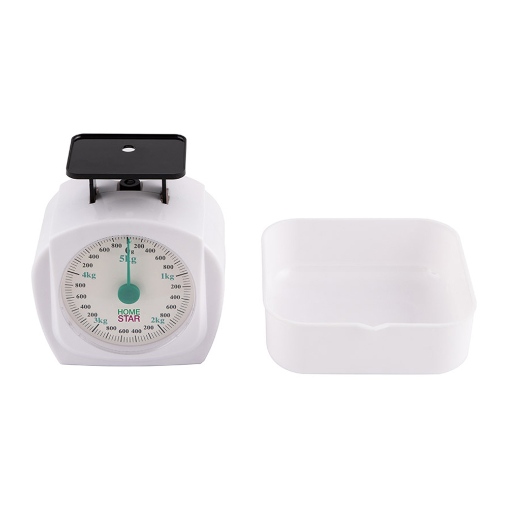 Весы электронные кухонные HomeStar 002801 оснащены съемной чашей, пластик, белый, 5 кг