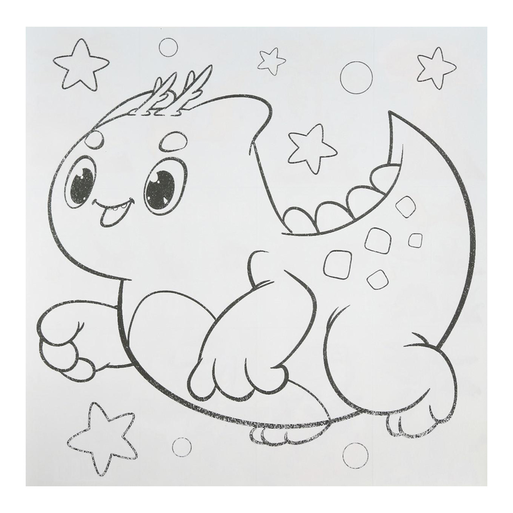 Наклейки 5797618 Динозаврики с раскраской на обороте 20*20 см