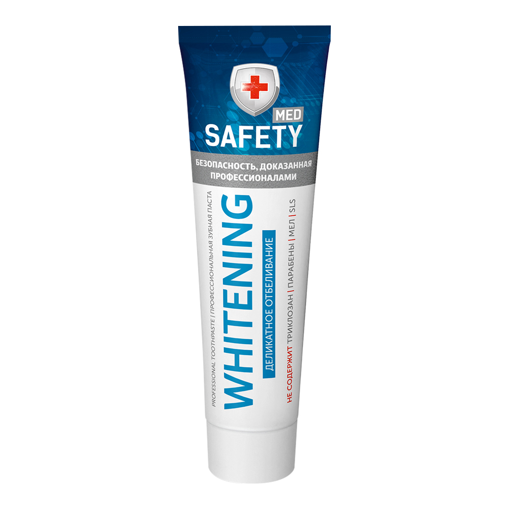 картинка Зубная паста SAFETY MED Whitening для деликатного отбеливания зубов, 100 мл 