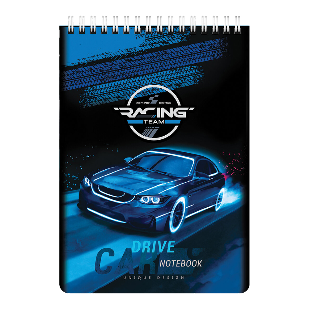 Блокнот Brauberg 114363 Racing, гребень, клетка, А5 146*206 мм, 60 листов