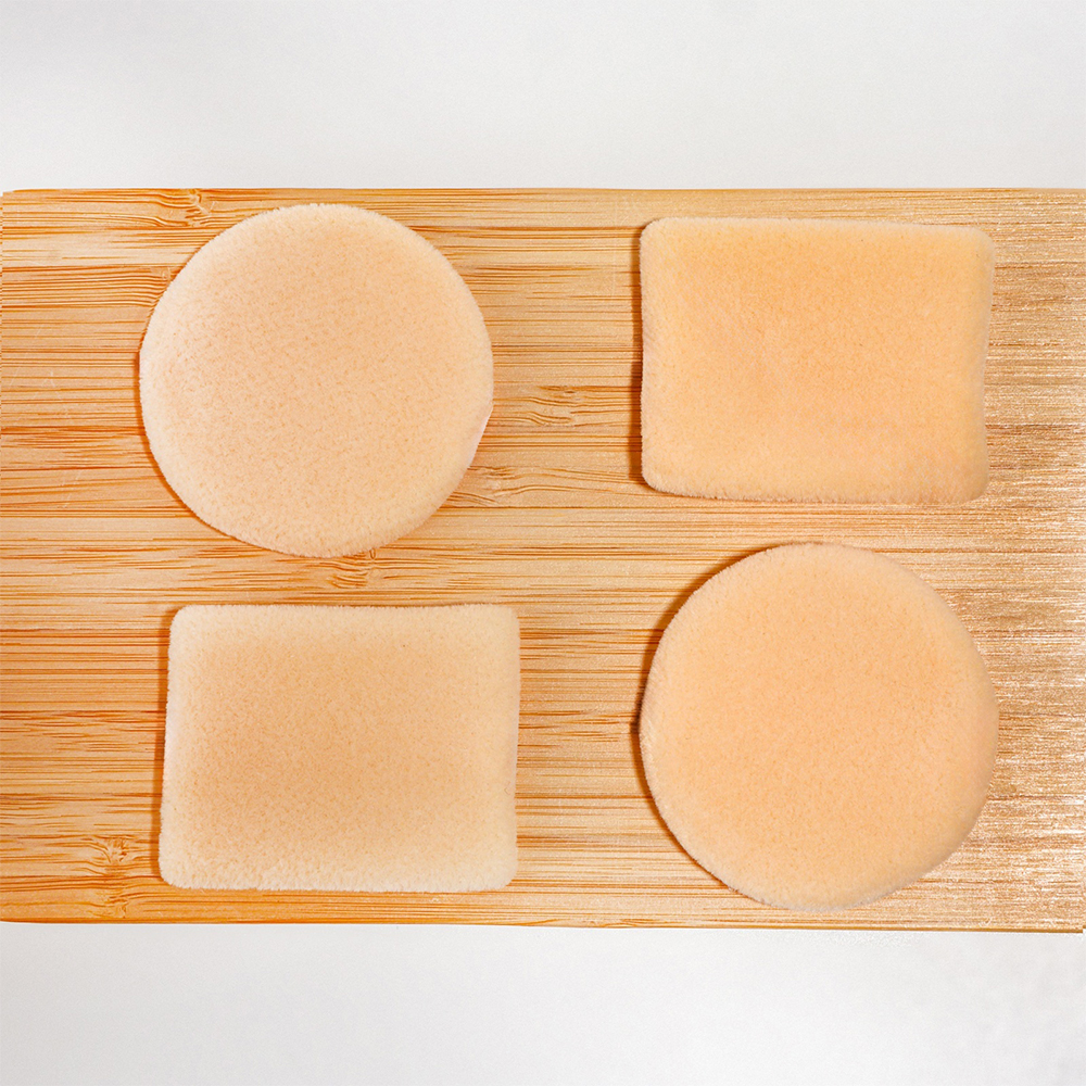 картинка Спонж для макияжа Queen Fair 1655489 пуховка для пудры, полиуретан, Текстиль, бежевый, 4 шт 