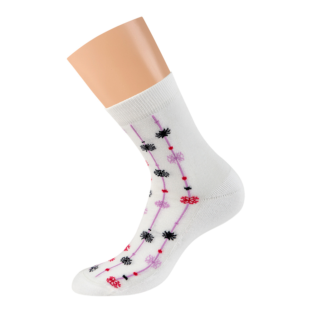 Носки женские Minimi INVERNO зима 3300-3 плюшевый след, рисунок снежинки, цвет Bianco (белый)