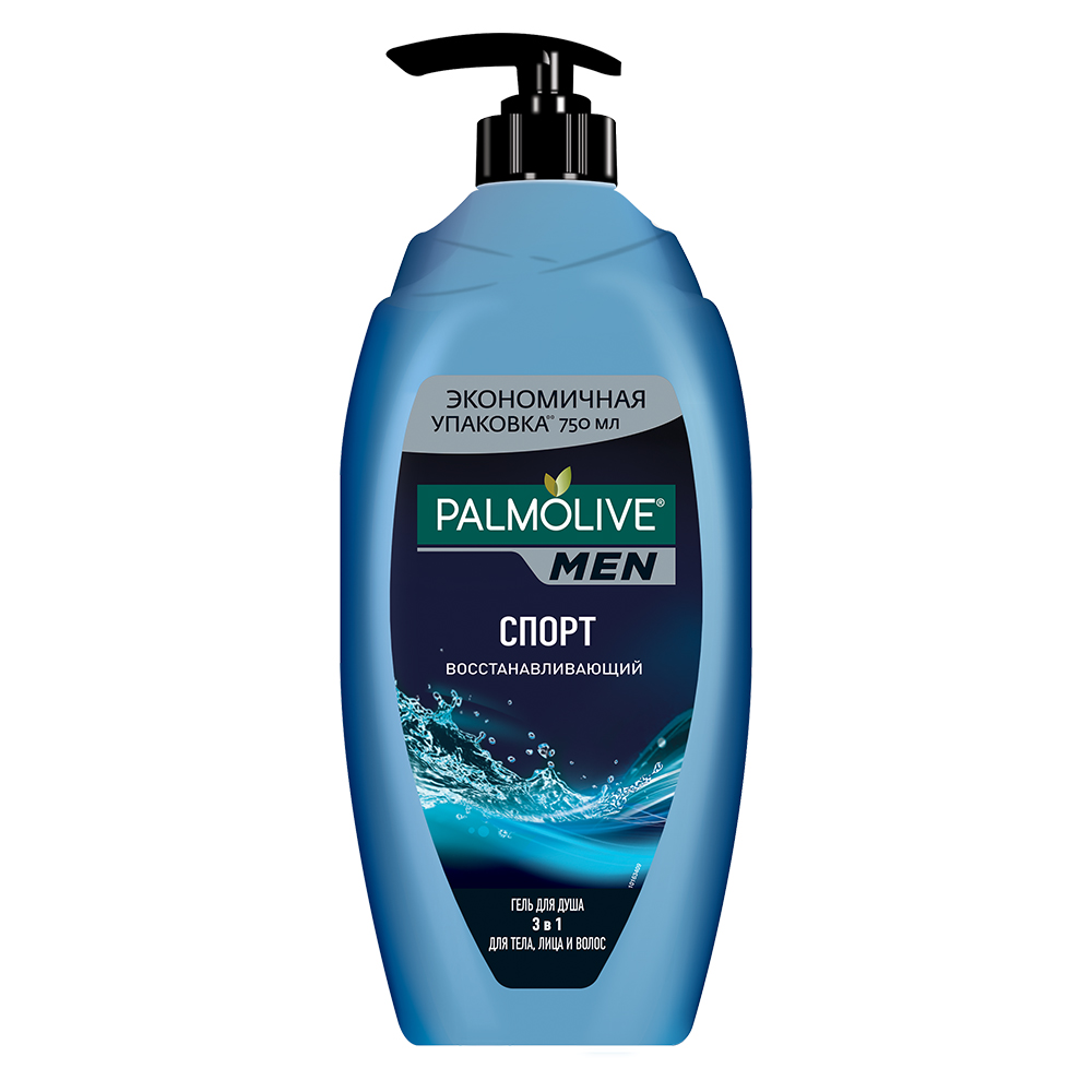 картинка Гель для душа Palmolive Men 3 в 1 Спорт, восстанавливающий, мужской, 750 мл 