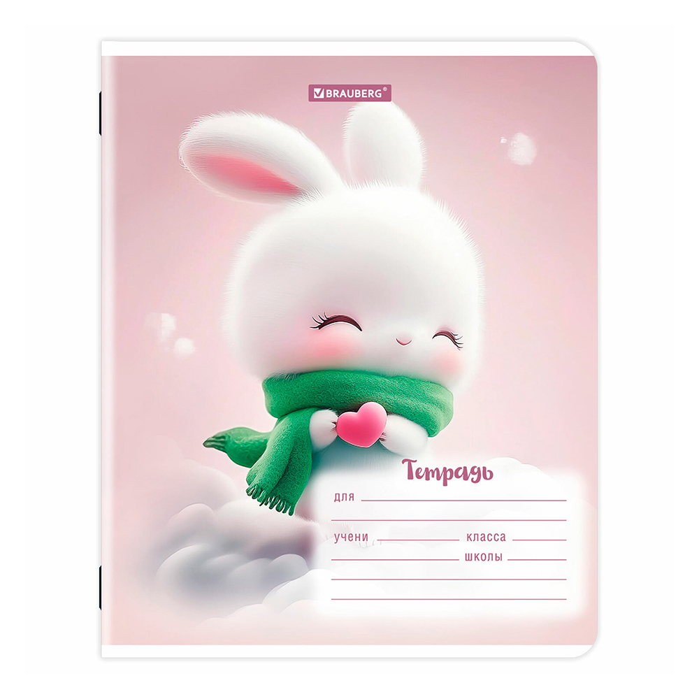 Тетрадь Brauberg 107287 12 листов, линия, Милые зверушки, 1 шт