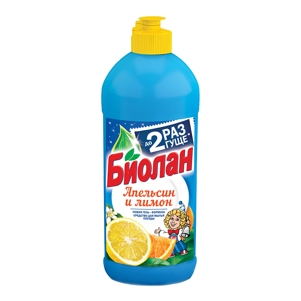 картинка Средство для мытья посуды Биолан апельсин и лимон, 450 мл 