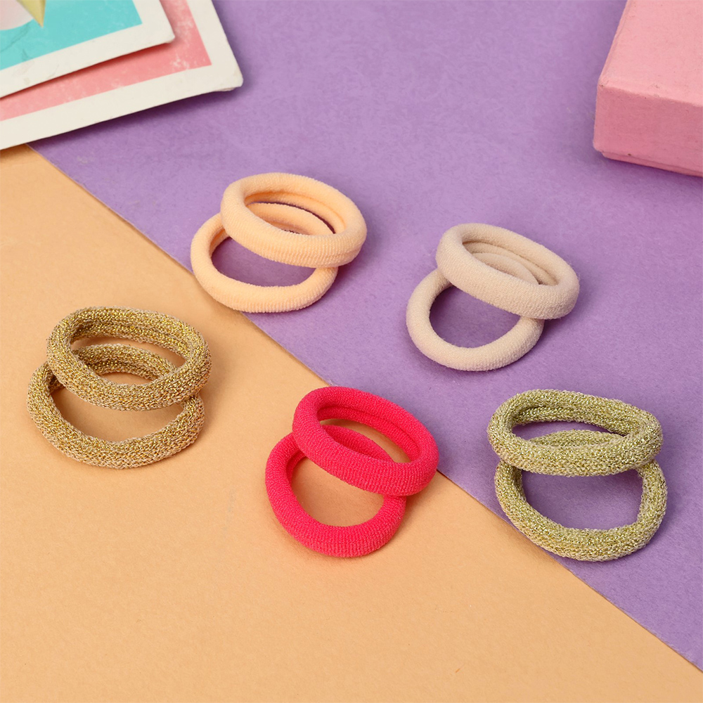 картинка Резинка для волос 7908668 Синди, блеск искра, 2,5см, в ассортименте, 10 шт 