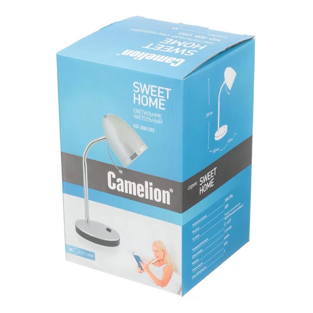 картинка Светильник наст.Camelion 40W E27сер 
