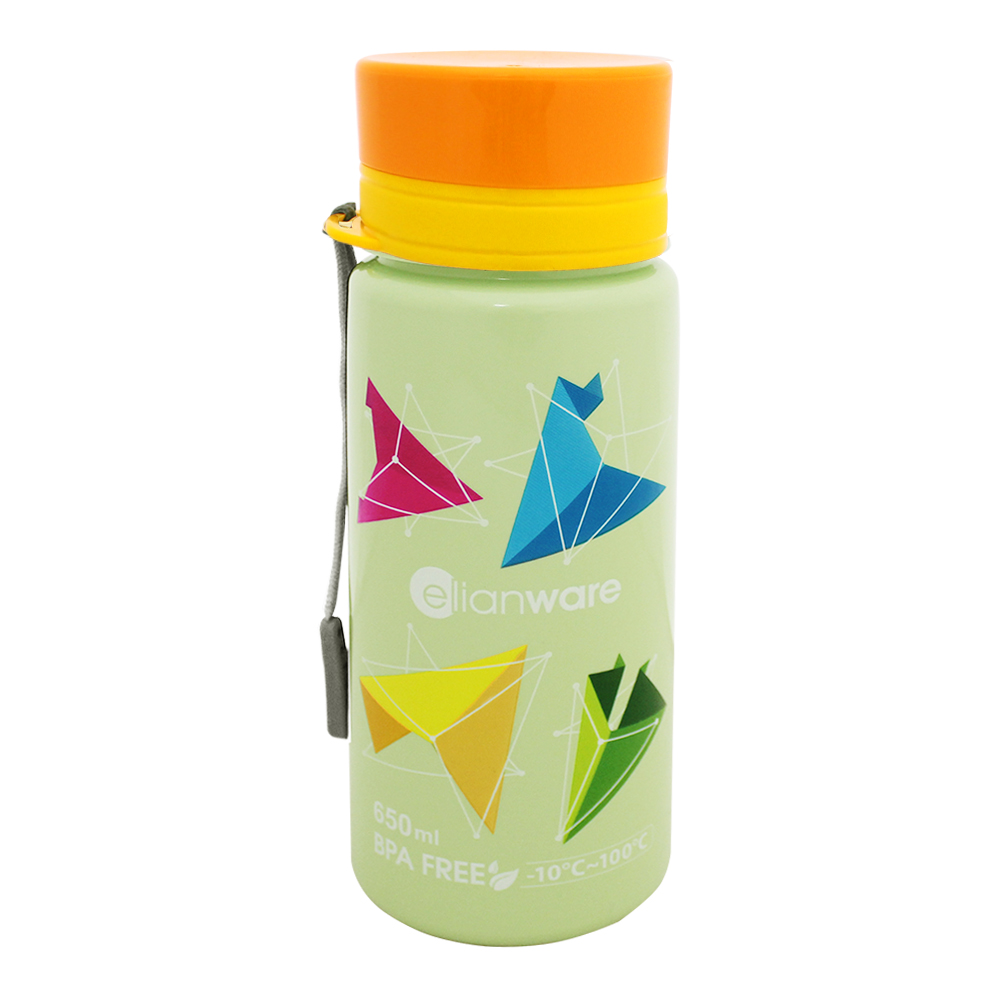 Бутылка для воды Е-545 с ремешком, пластк, цвет в ассортименте, 650 мл