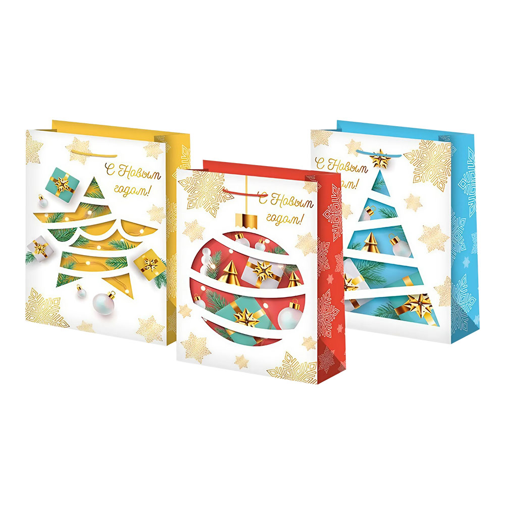 Пакет подарочный Ч45276 новогодний 14*20 см