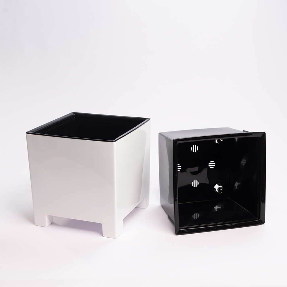 картинка Кашпо НР14-90 Нард, пластиковое с вкладышем, белое, 5,5 л 