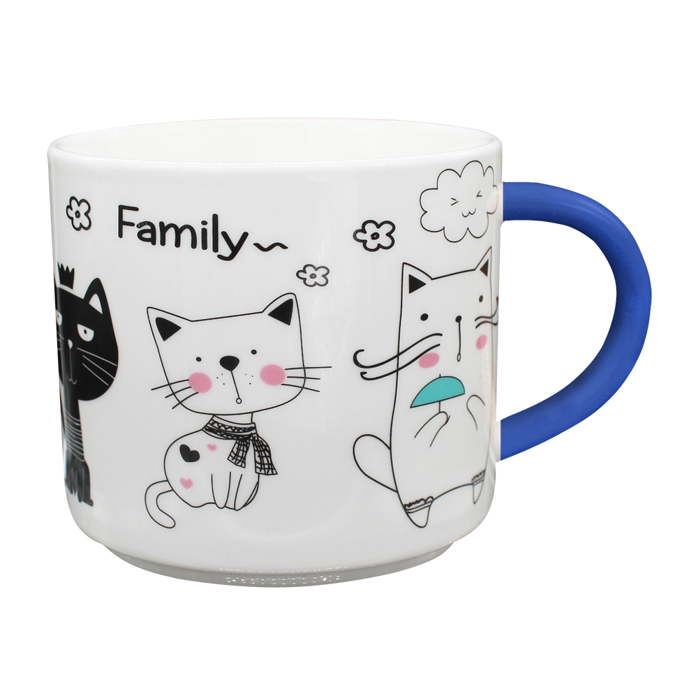 Кружка керамическая KKR-211-3 коты, в ассортименте, 430 мл