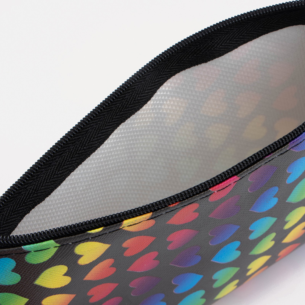 картинка Косметичка 1847879 на молнии 18*2*10 см, текстиль, черный, разноцветный 