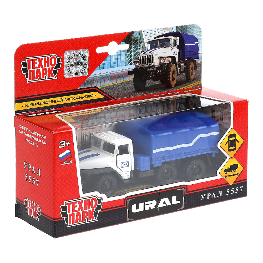 картинка Машина SB-15-35-T13-WB Технопарк Урал, инерционная, 12 см, металл 