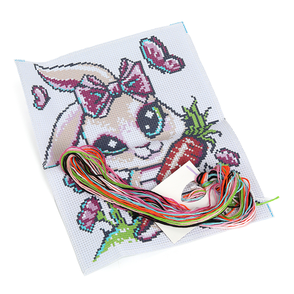 картинка Набор для вышивания MultiArt VSH-121707 Вышиваем крестиком,Зайка, 13*21 см 