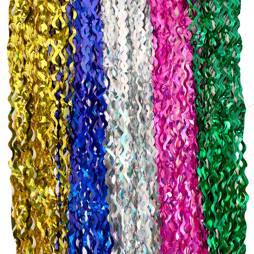 Новогодний Дождик 733858 волнистый Кудри 1,5 м, фольга, микс