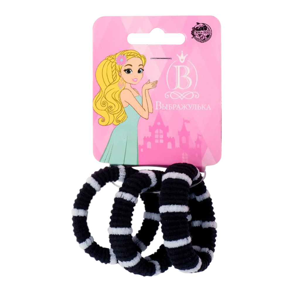 картинка Набор для волос Выбражулька5144560 Махрушка, полосатик, в ассортименте, 3 шт 