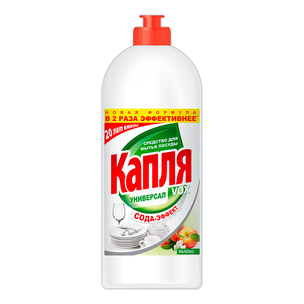 картинка Средство для мытья посуды Капля VOX яблоко, 850 мл 