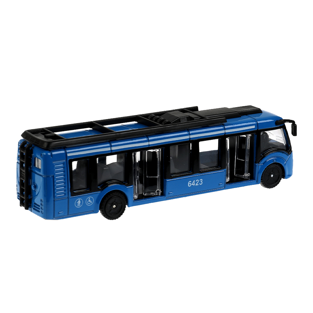 картинка Машина 325360 Технопарк Автобус/троллейбус, инерционная, 15 см, металл 