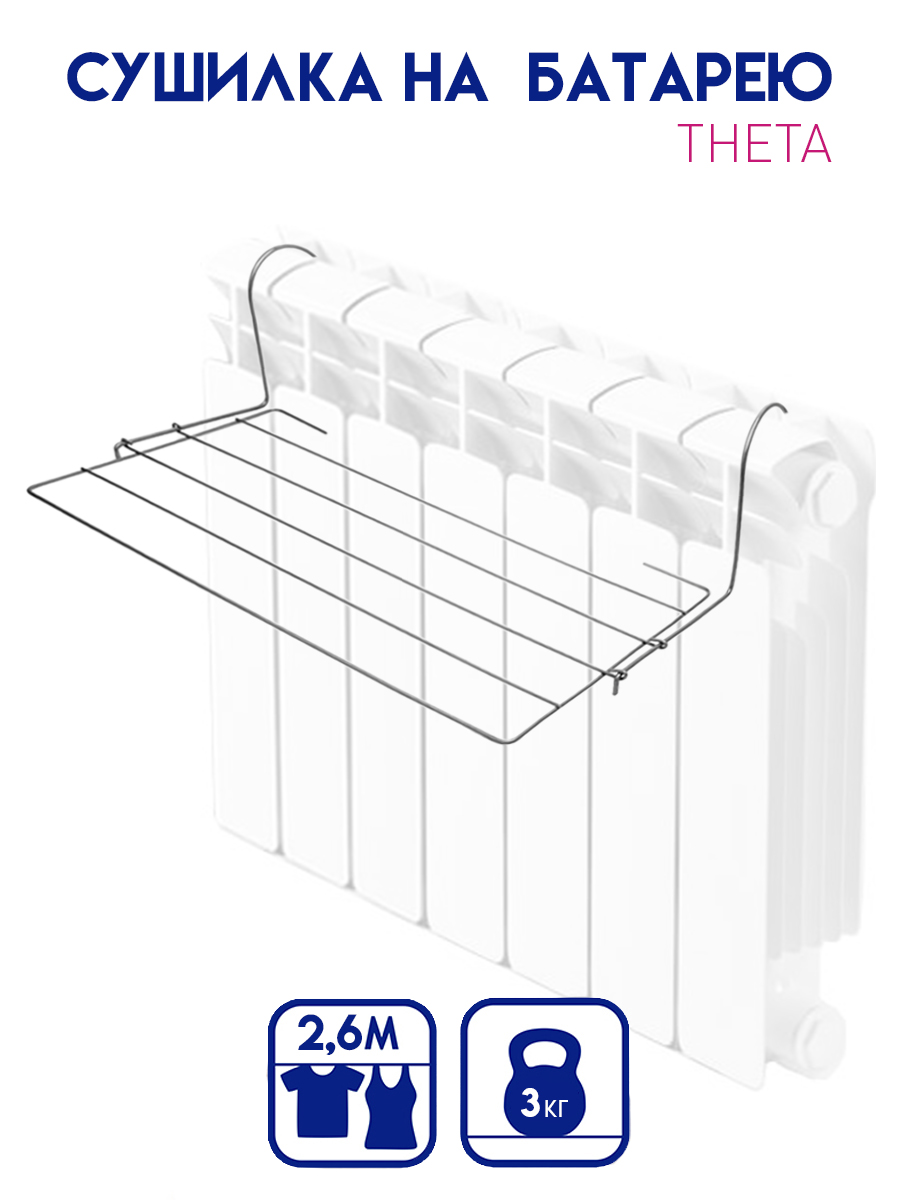 Сушилка для белья NordWall THETA на батарею 2,6м, 1 шт