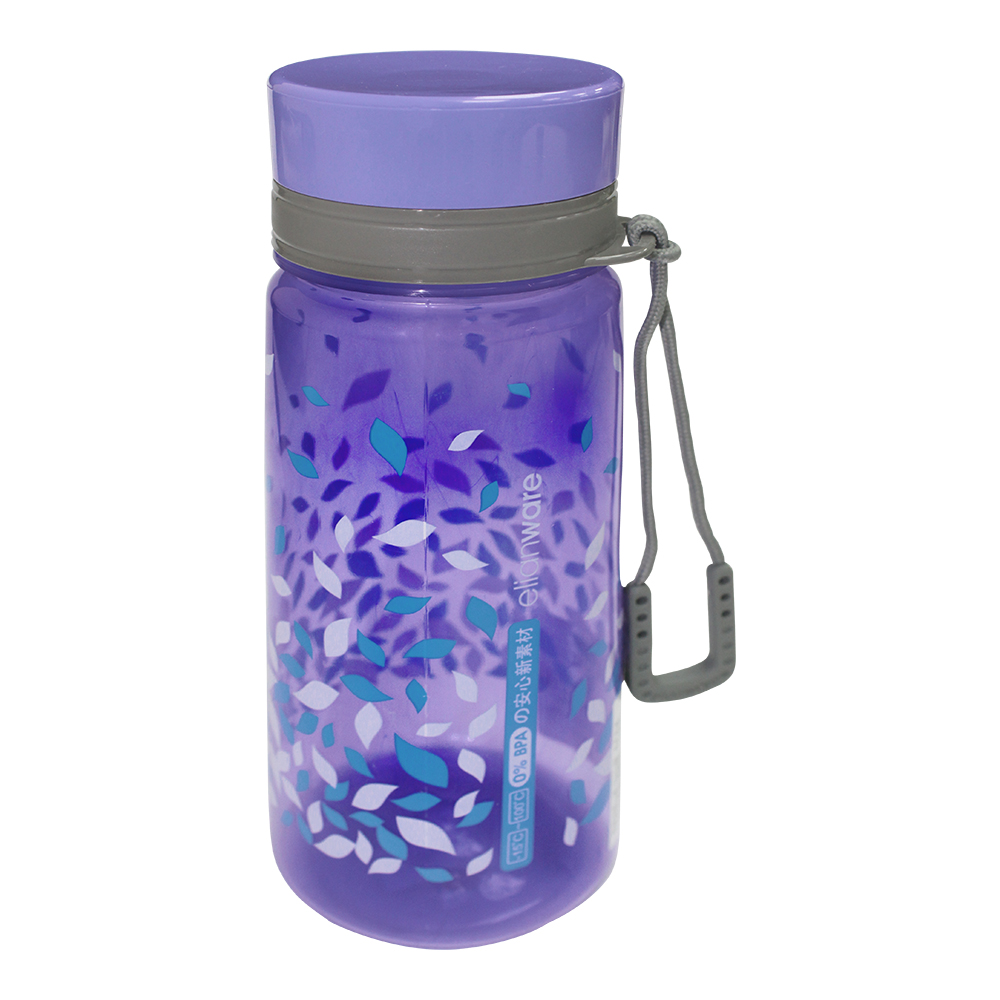 Бутылка для воды Е-545 с ремешком, пластк, цвет в ассортименте, 650 мл