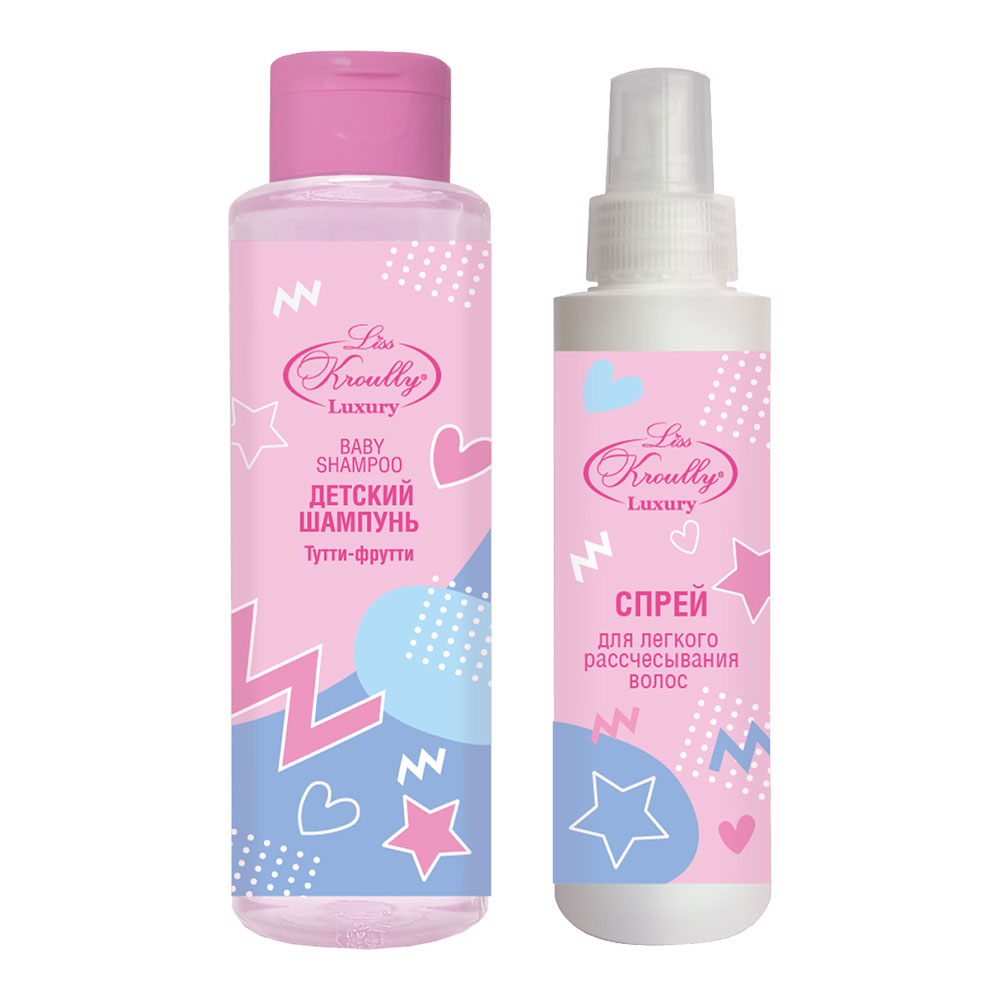 картинка Набор подарочный детский Liss Kroully BN-2401 (детский шампунь + спрей для легкого расчесывания волос) 
