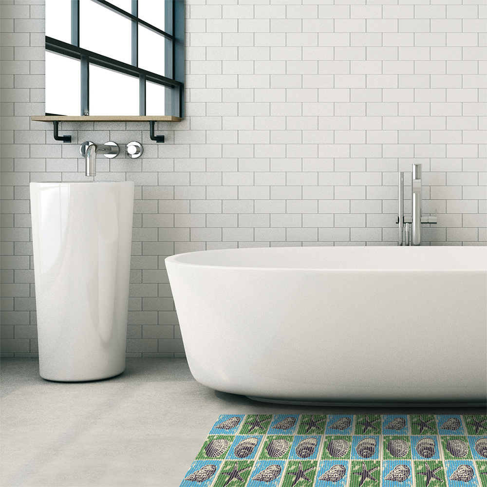 картинка Коврик вспененный для ванной комнаты 67160 4C, Ракушки 0,65х15 м, ПВХ 