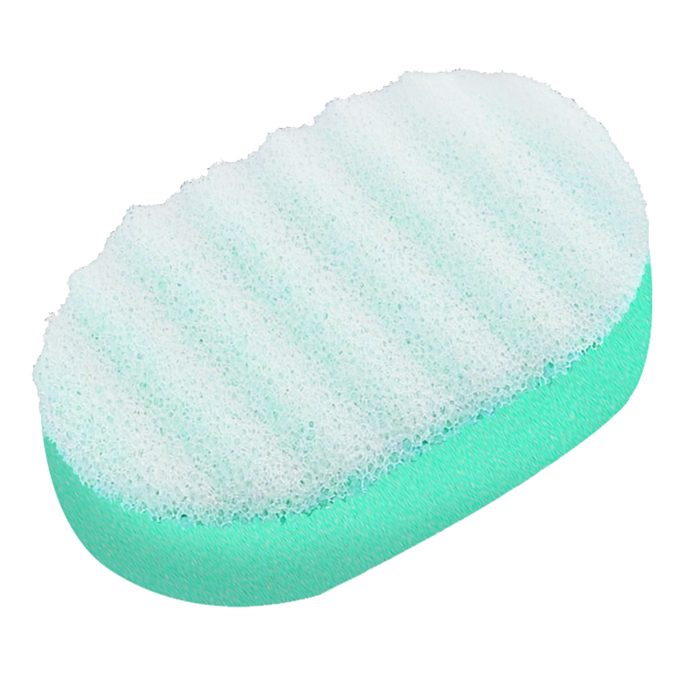 картинка Губка для тела Ладушки ГЛМ-03 с массажным слоем овальная, бирюзовый 