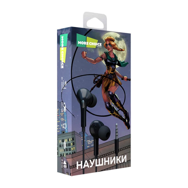 картинка Наушники Smart G31S AUX с микрофоном с регулятором громкости, черный, 1,2 м 