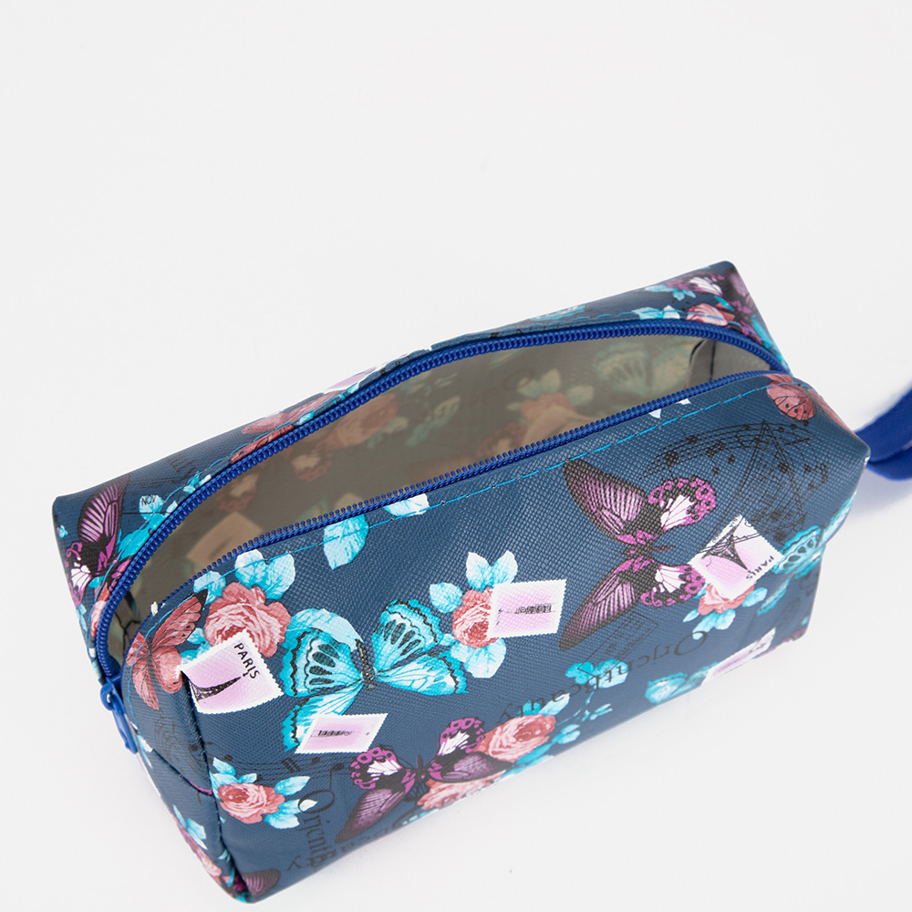 картинка Косметичка 9306003 на молнии, 14*5*8 см, искусственная кожа, синий 
