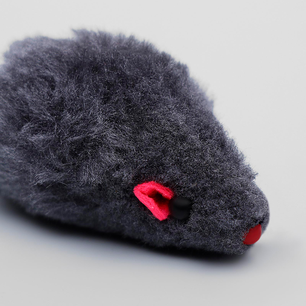 картинка Игрушка для животных Пижон 5090618 Мышь меховая однотонная серая, 6,5см 