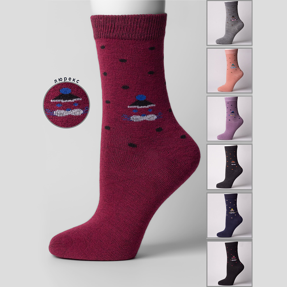 Носки женские Oemen VN263 хлопковые, в горошек, размер 23-25, в ассортименте