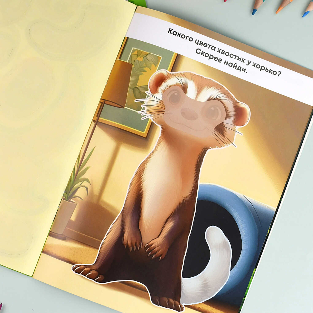 картинка Книга 72036 Домашние питомцы, с наклейками, 4 листа 