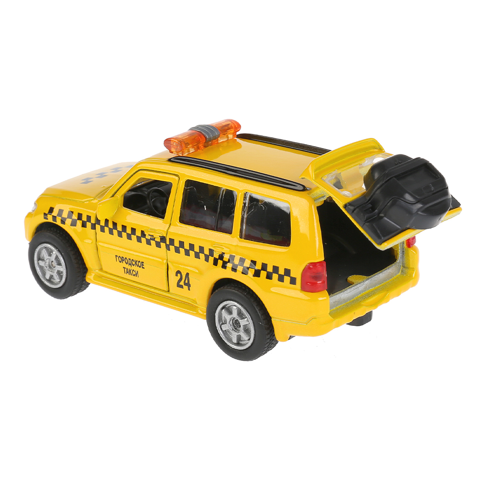 картинка Машина 256365 Технопарк Mitsubishi Pajero Такси, инерционная, 12 см, металл 